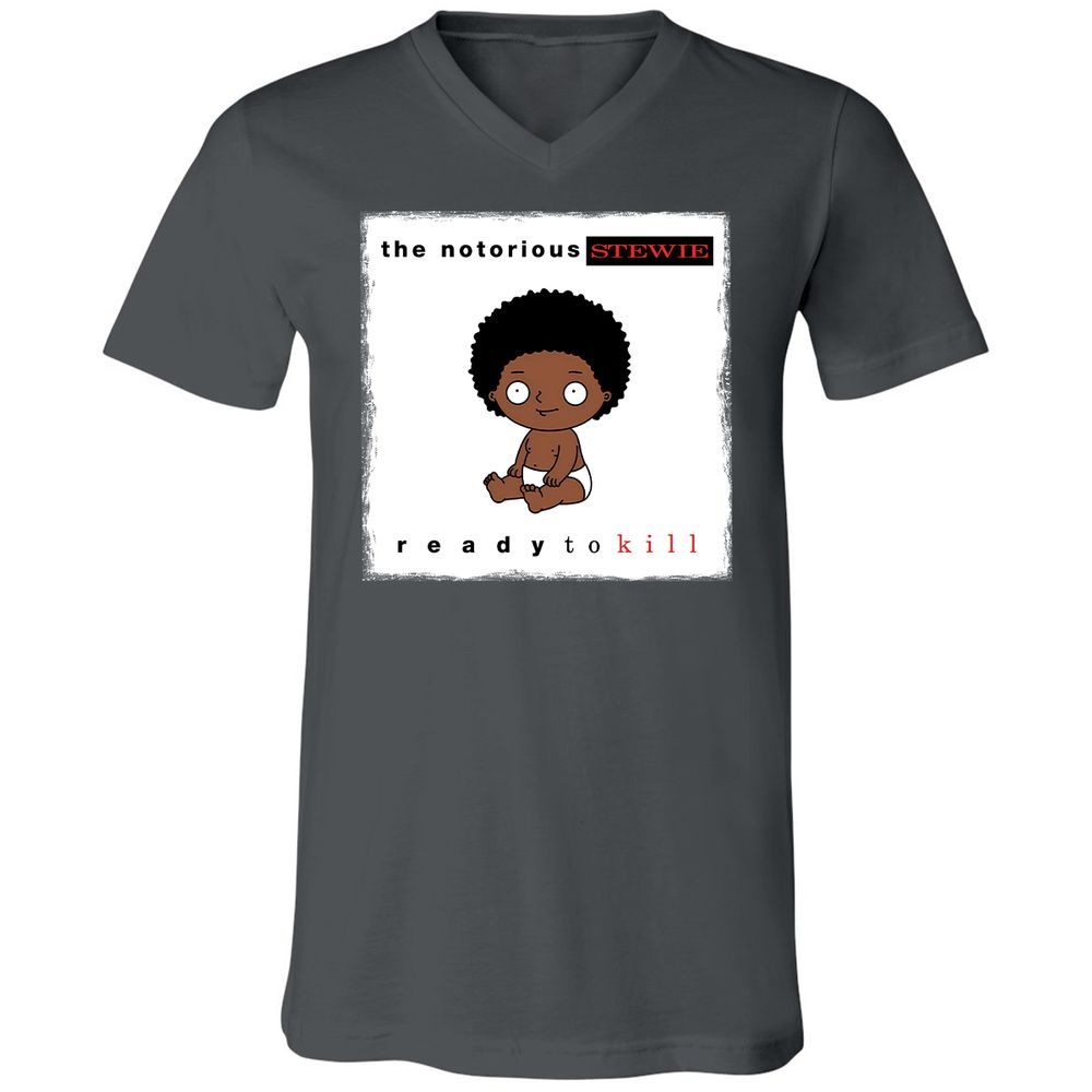 Unisex V-Neck T-Shirt - JR1WX8DD - Asphalt - 12