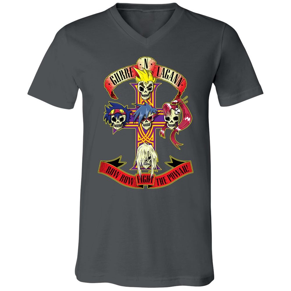 Unisex V-Neck T-Shirt - N5JVQ8EX - Asphalt - 12