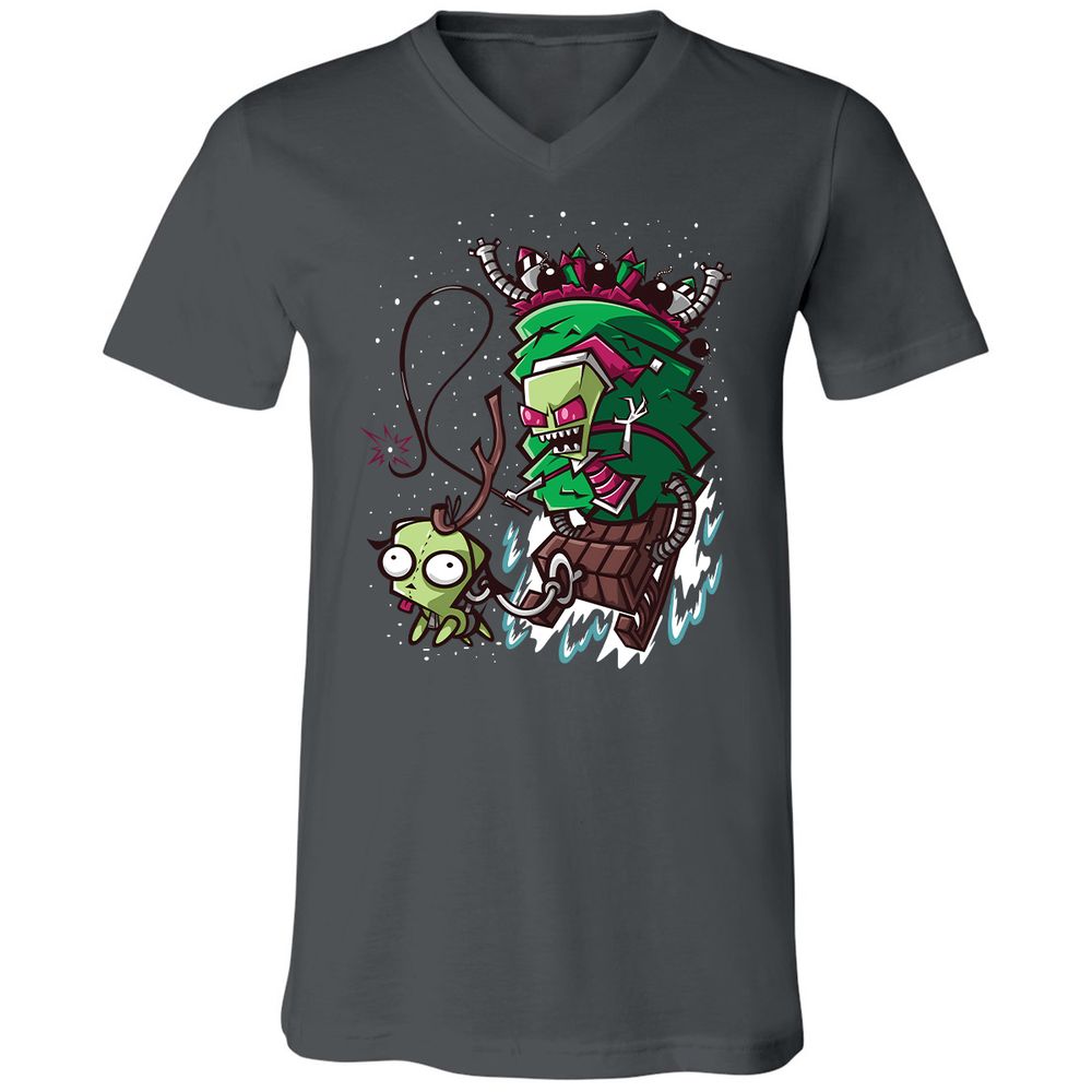 Unisex V-Neck T-Shirt - PCYQ5AK1 - Asphalt - 12