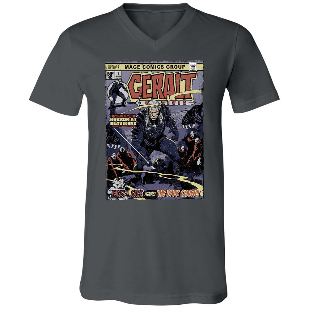 Unisex V-Neck T-Shirt - LJC29JX4 - Asphalt - 12