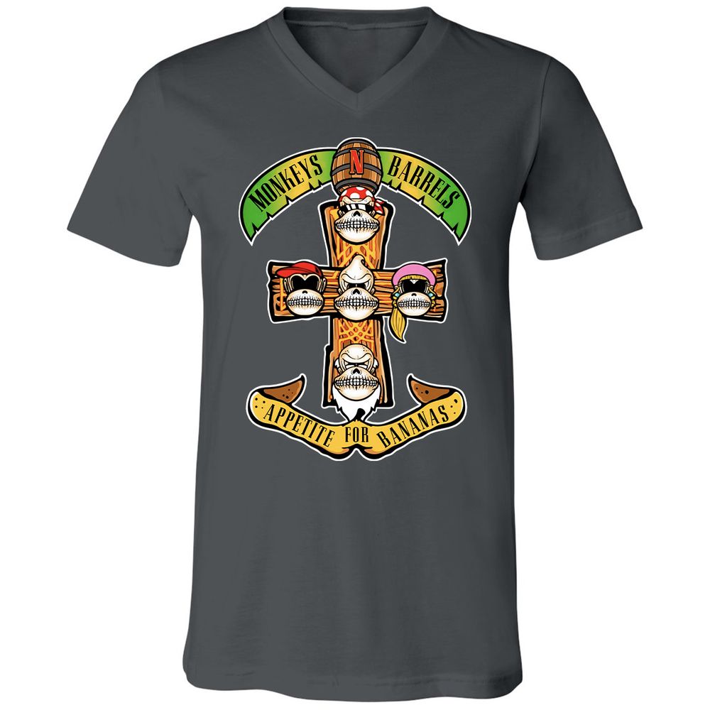 Unisex V-Neck T-Shirt - YR9YFCZ7 - Asphalt - 12