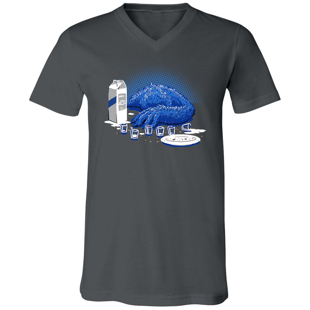 Unisex V-Neck T-Shirt - LJFVAHP8 - Asphalt - 12