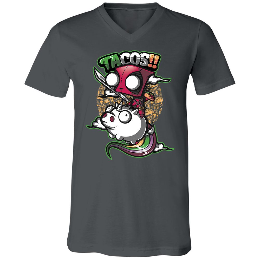 Unisex V-Neck T-Shirt - HBZCTNRH - Asphalt - 12