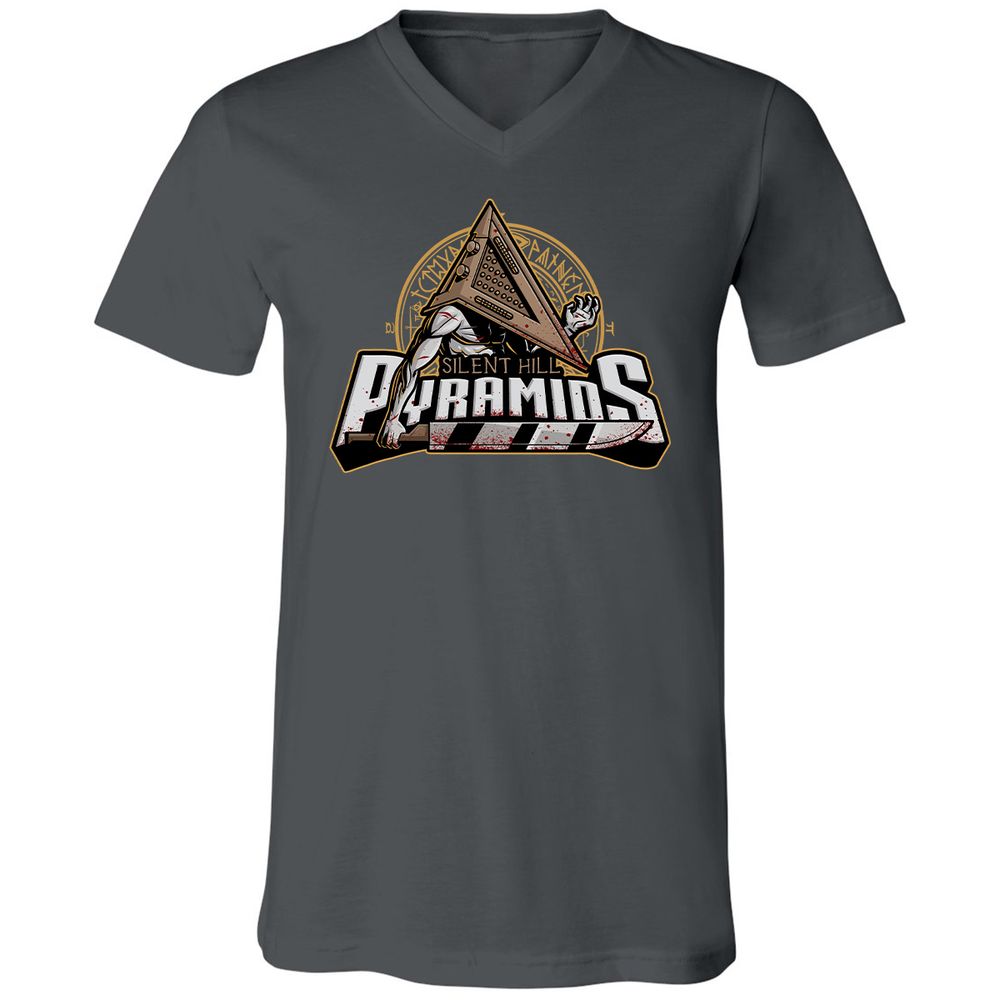 Unisex V-Neck T-Shirt - YXBG6ET9 - Asphalt - 12