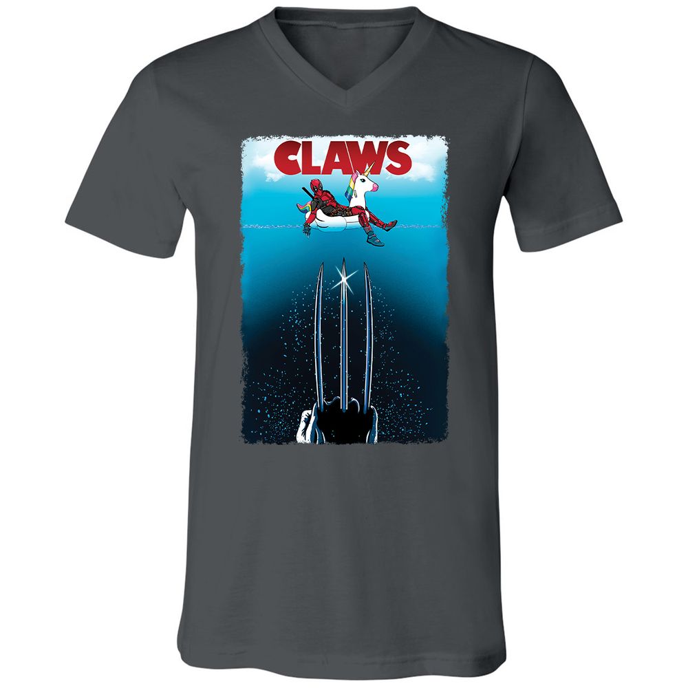 Unisex V-Neck T-Shirt - XDYTG9B3 - Asphalt - 12