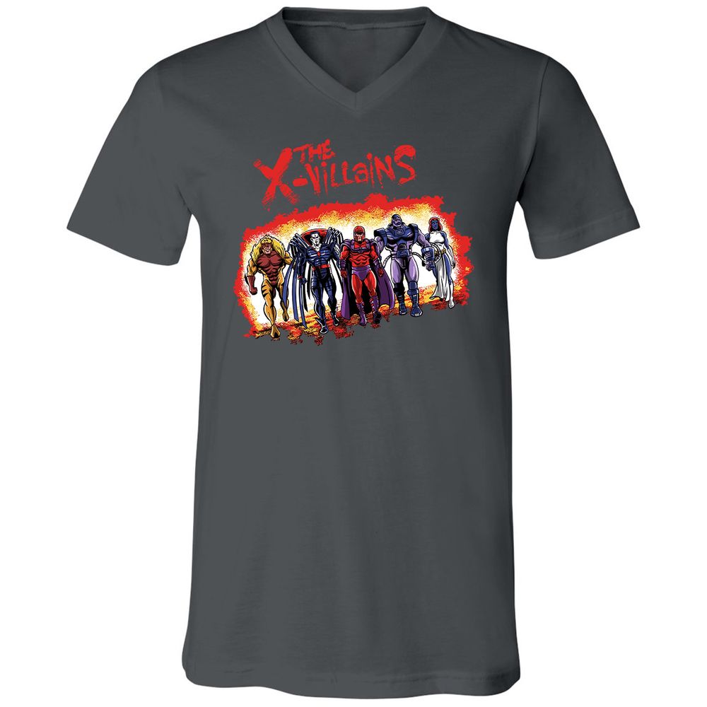 Unisex V-Neck T-Shirt - ZK1XLCWV - Asphalt - 12