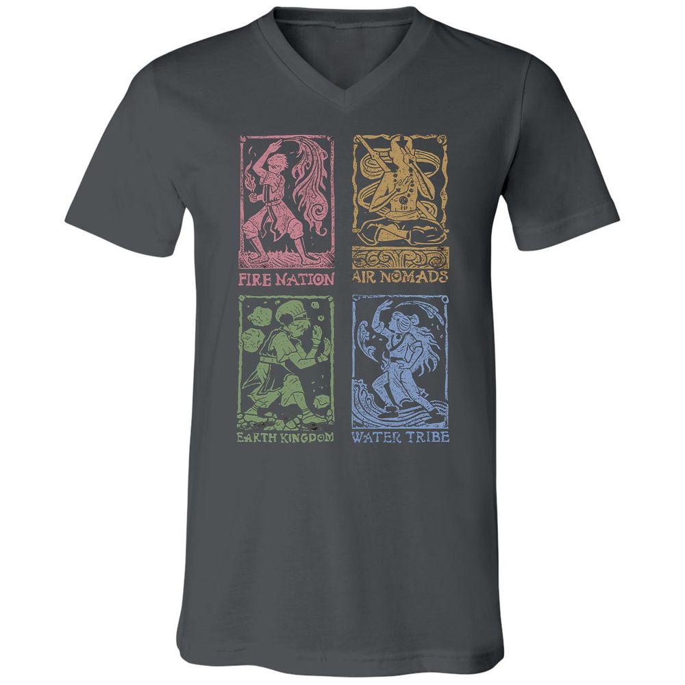 Unisex V-Neck T-Shirt - XSV3BGDW - Asphalt - 12