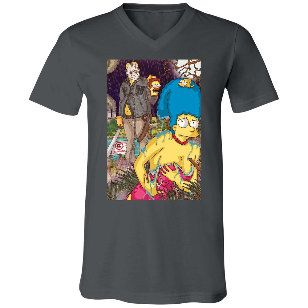 Unisex V-Neck T-Shirt - J6YJGGM2 - Asphalt - 12