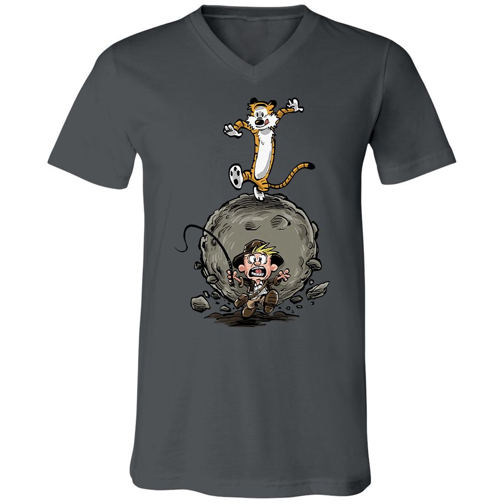 Unisex V-Neck T-Shirt - Y27DQTJR - Asphalt - 12