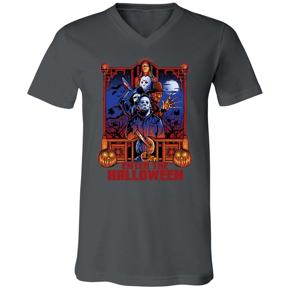 Unisex V-Neck T-Shirt - AH7LAV4Y - Asphalt - 12