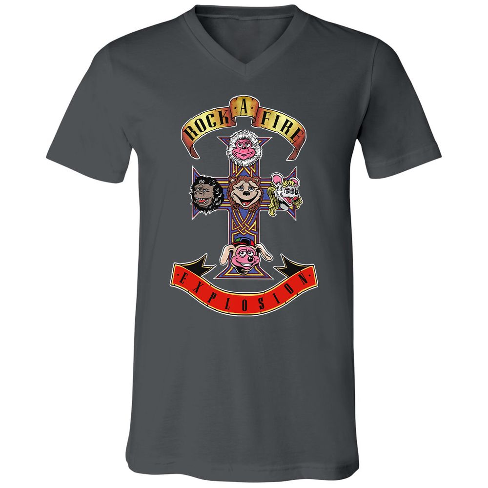 Unisex V-Neck T-Shirt - A41CELKZ - Asphalt - 12