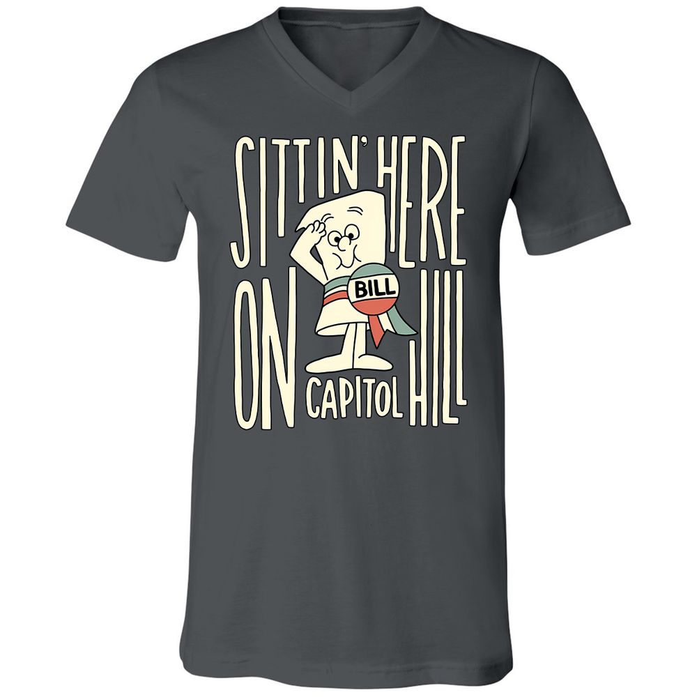 Unisex V-Neck T-Shirt - P8MMKY8J - Asphalt - 12