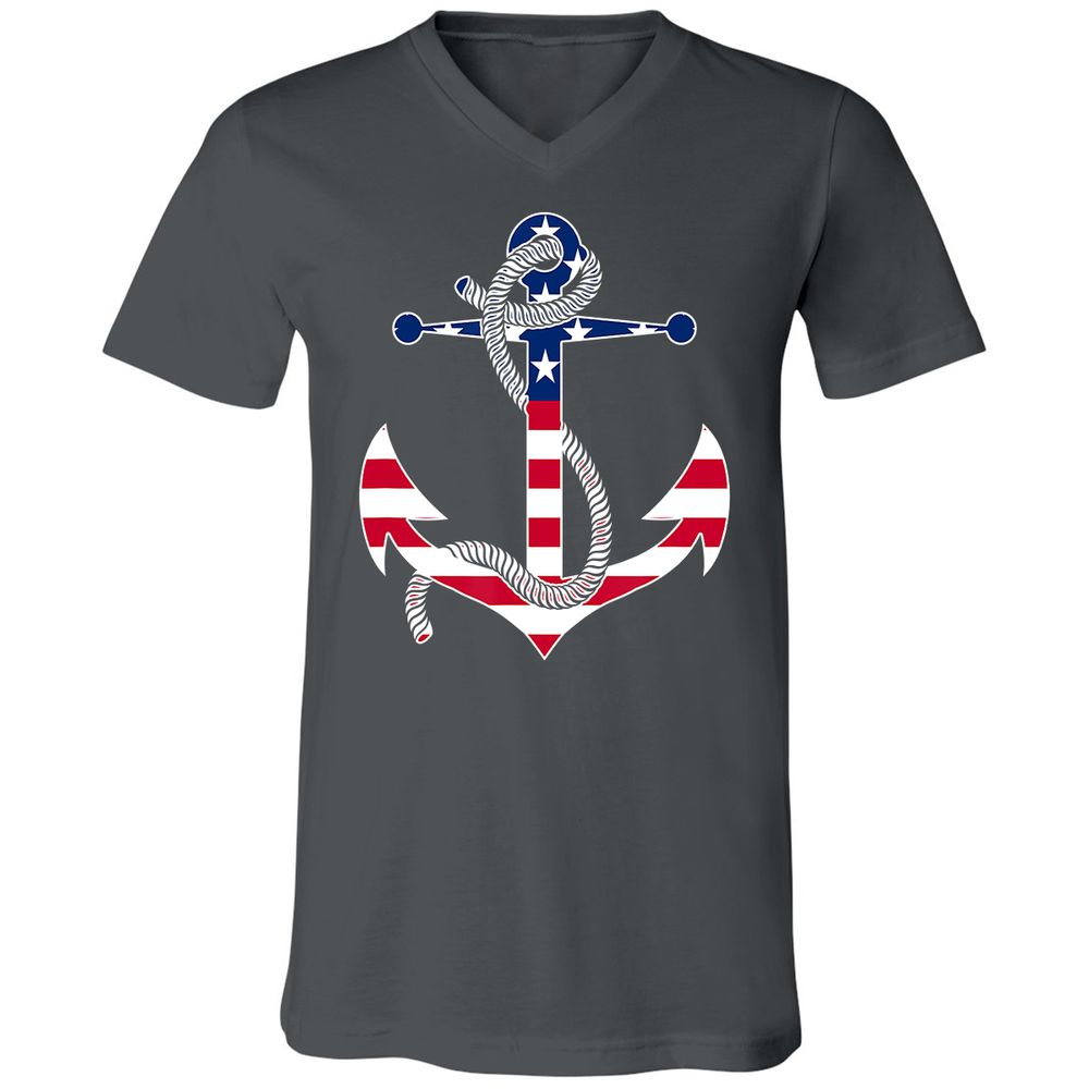 Unisex V-Neck T-Shirt - 828YVZWA - Asphalt - 12