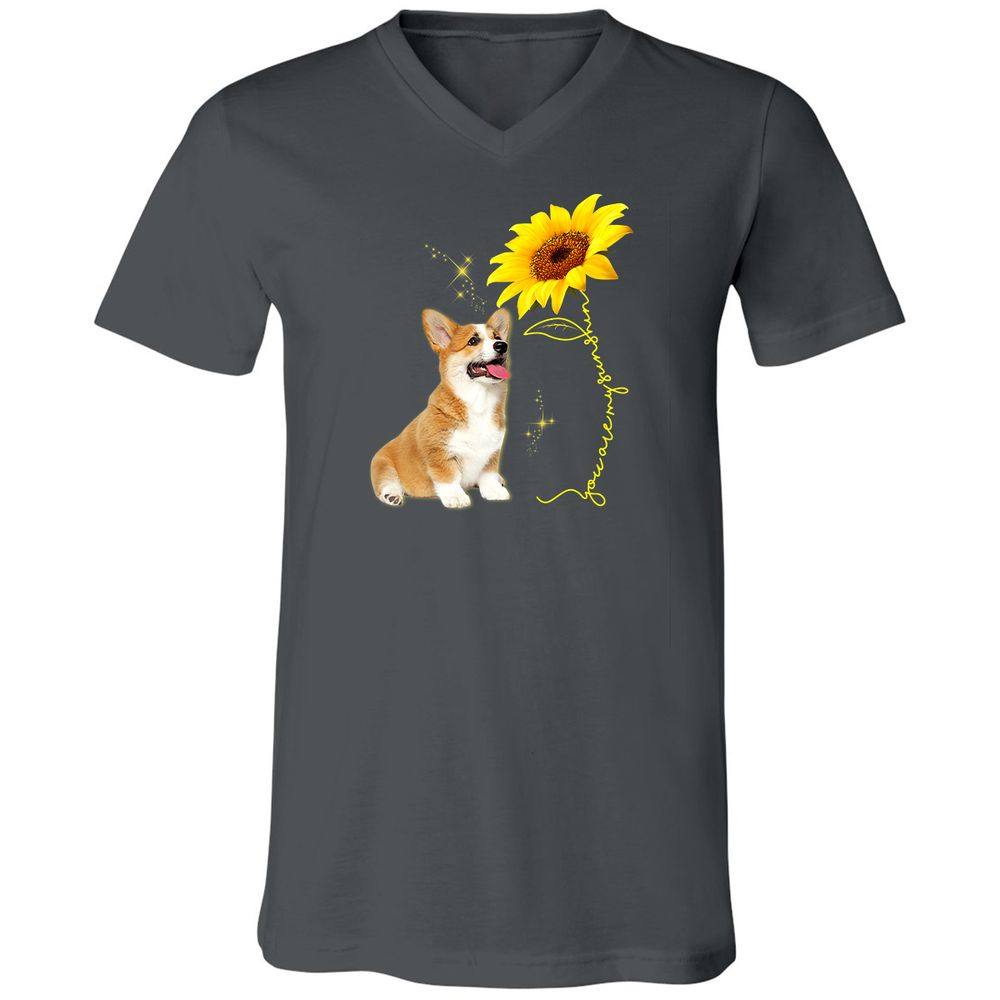 Unisex V-Neck T-Shirt - Y67T6F77 - Asphalt - 12