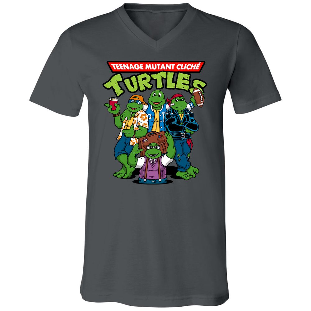 Unisex V-Neck T-Shirt - 3LPKZAGZ - Asphalt - 12