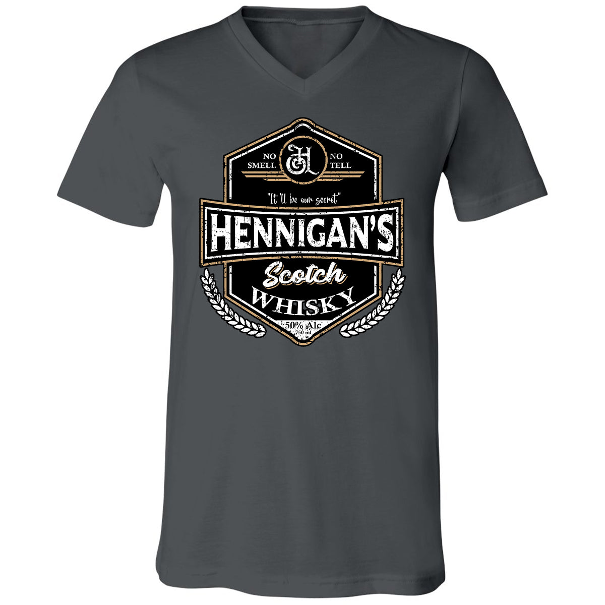 Unisex V-Neck T-Shirt - ZDZFCUSB - Asphalt - 12