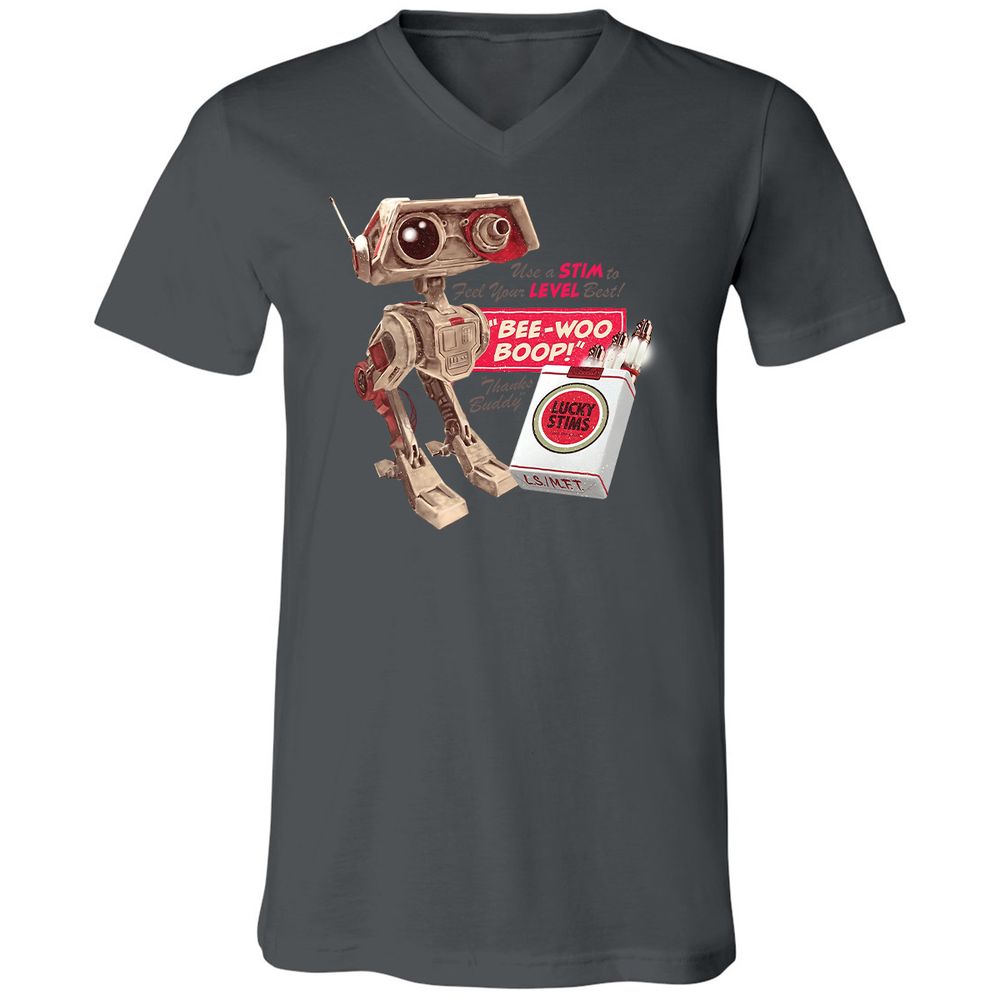 Unisex V-Neck T-Shirt - M7YJHNMC - Asphalt - 12