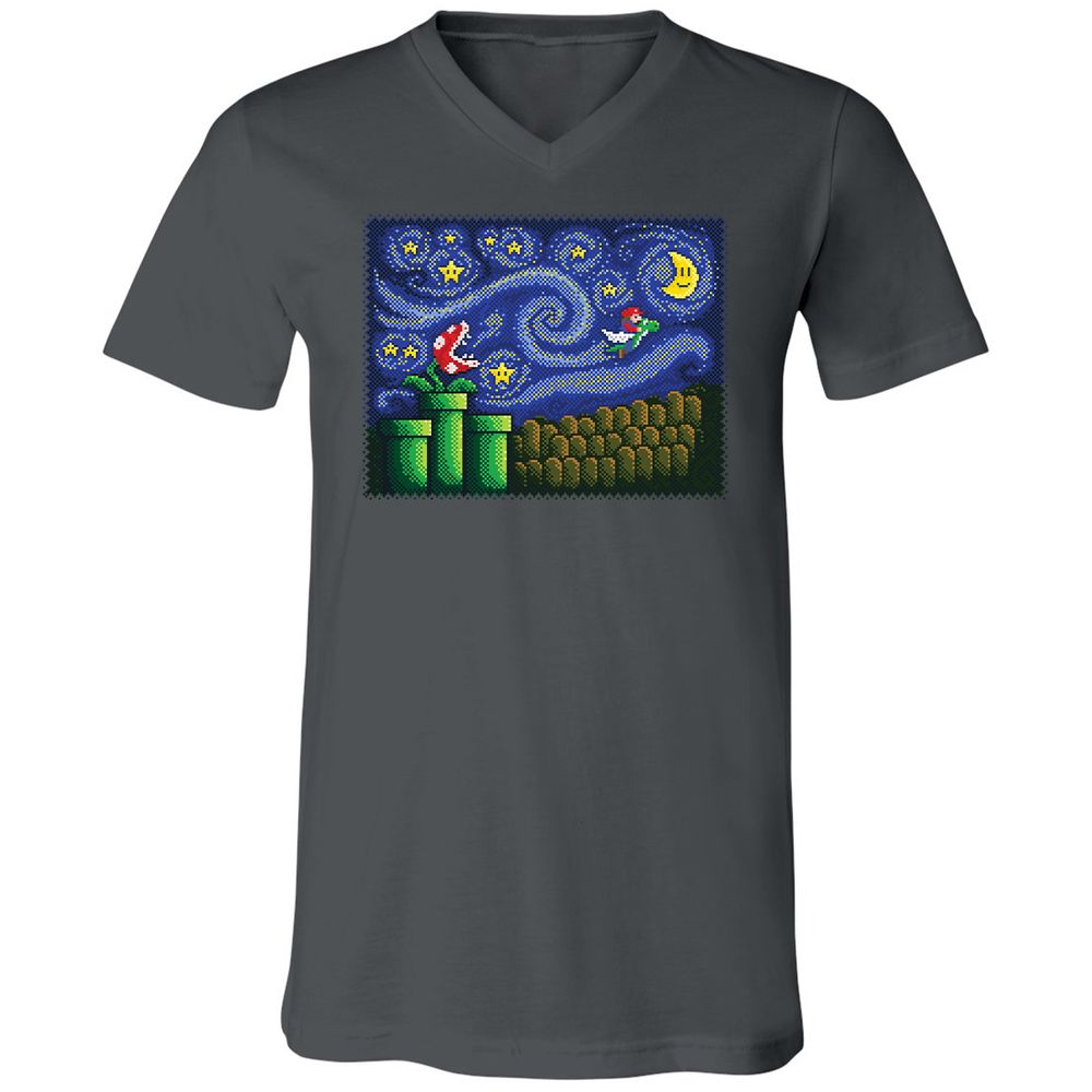 Unisex V-Neck T-Shirt - YNM6H4ZE - Asphalt - 12
