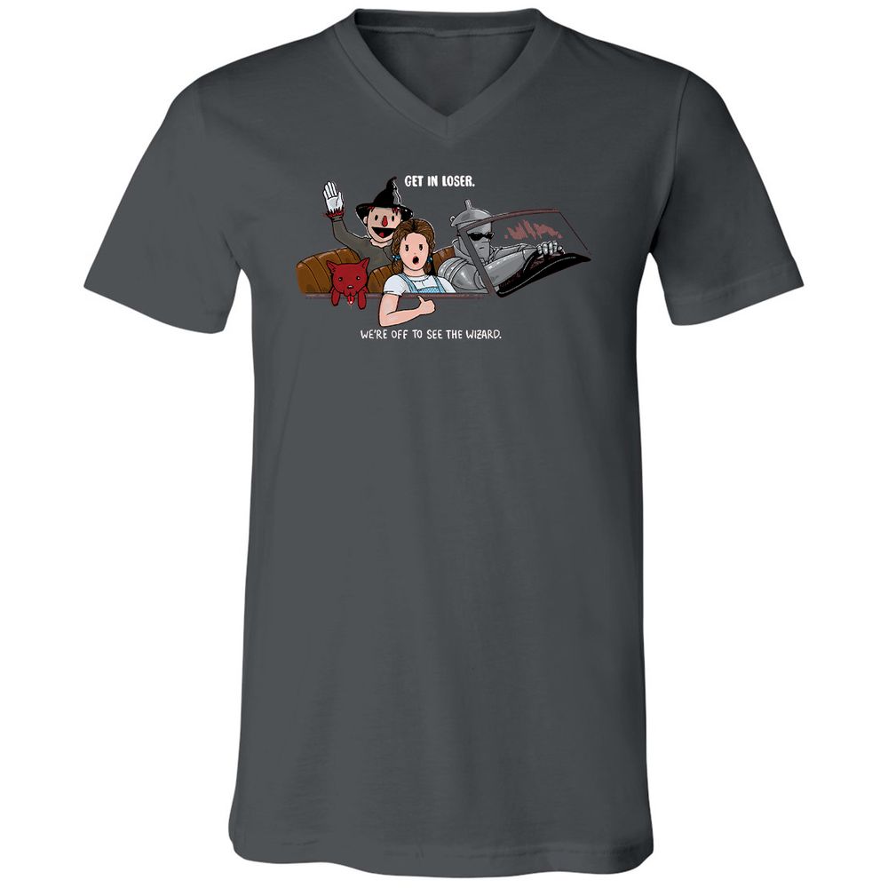 Unisex V-Neck T-Shirt - P6NACQG3 - Asphalt - 12