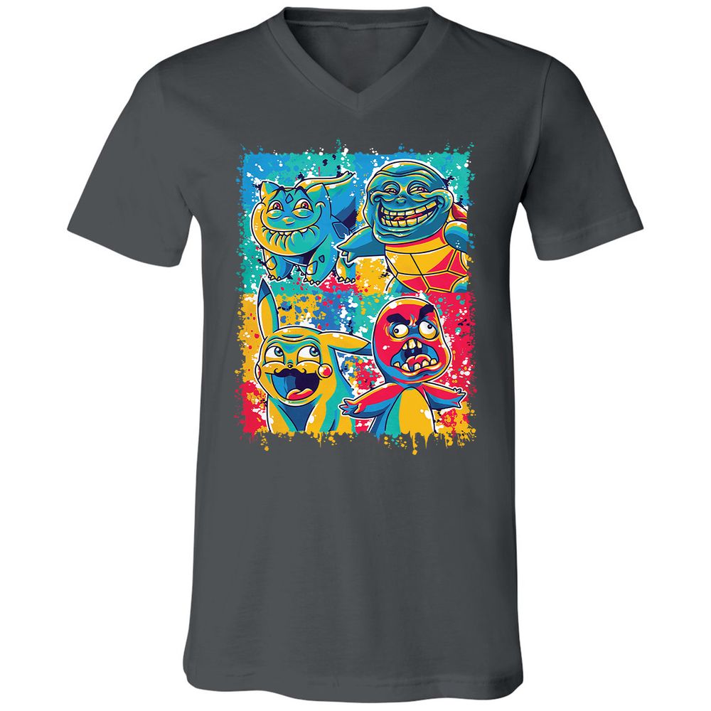 Unisex V-Neck T-Shirt - P6JLJ7FX - Asphalt - 12