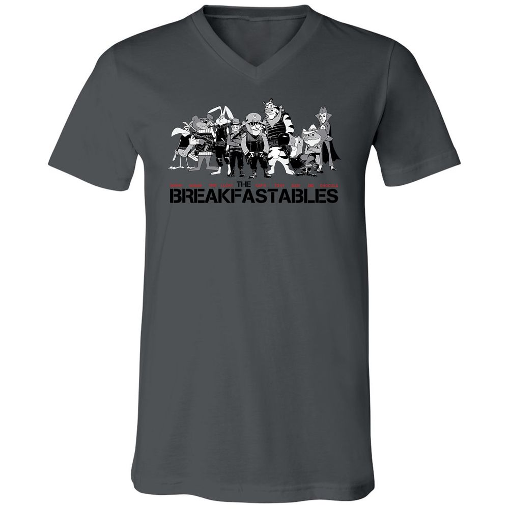 Unisex V-Neck T-Shirt - 4U17QBL9 - Asphalt - 12