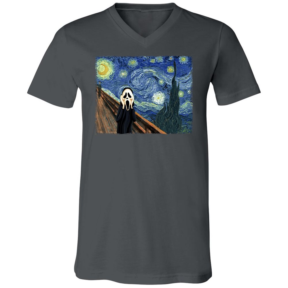 Unisex V-Neck T-Shirt - 6UFDKYBR - Asphalt - 12