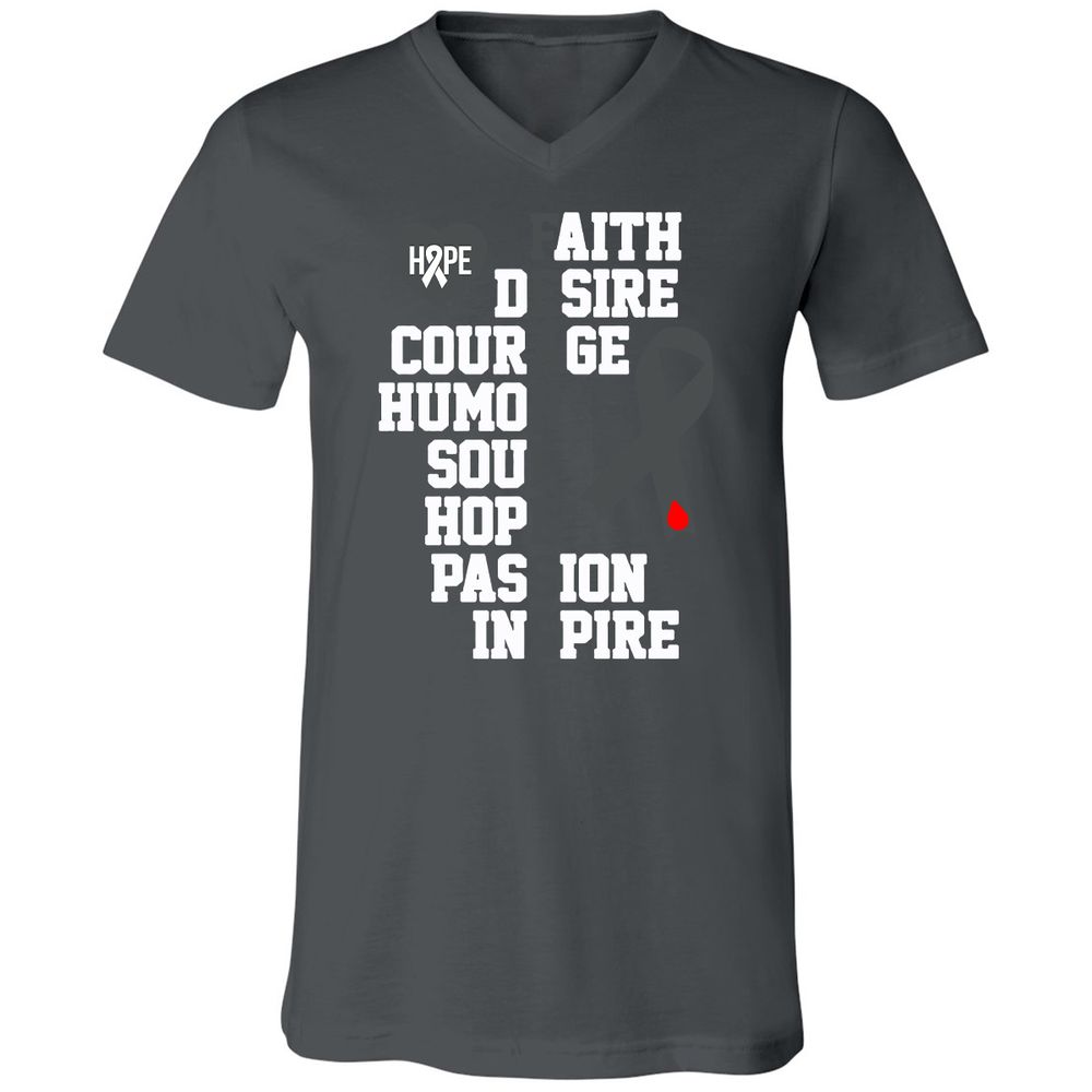 Unisex V-Neck T-Shirt - 6TN3R8AU - Asphalt - 12