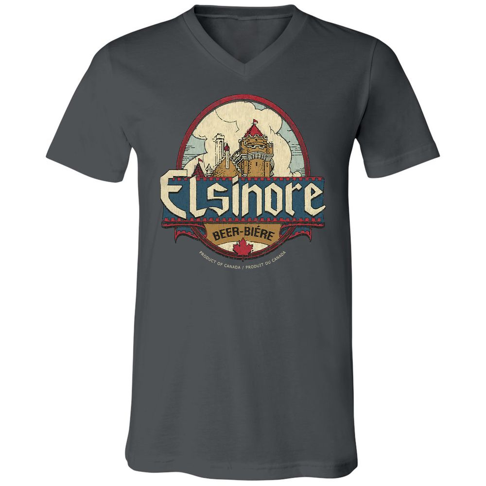 Unisex V-Neck T-Shirt - YF3AZGDX - Asphalt - 12