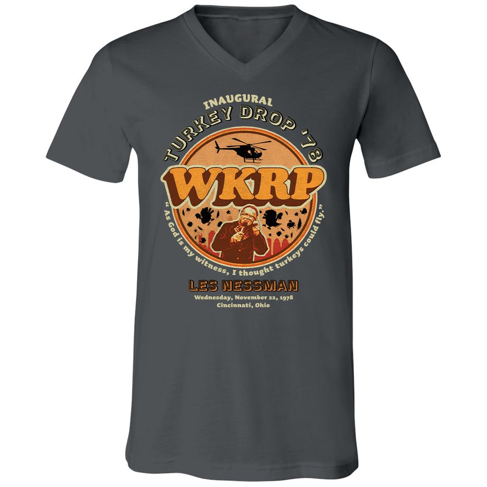 Unisex V-Neck T-Shirt - M8EQXNFQ - Asphalt - 12
