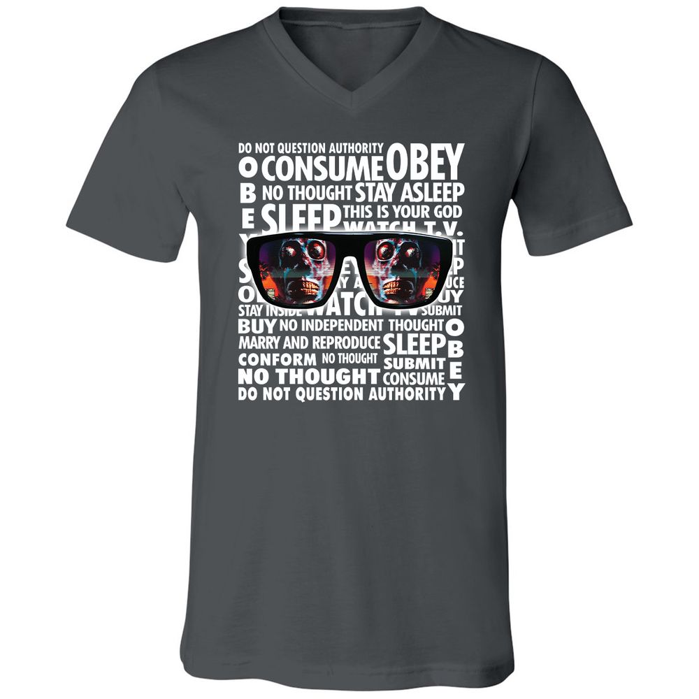 Unisex V-Neck T-Shirt - 234MZWL2 - Asphalt - 12