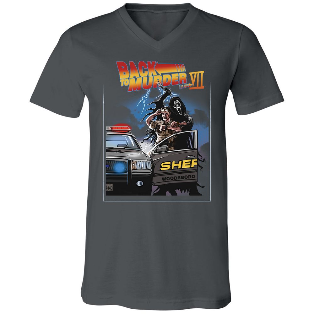 Unisex V-Neck T-Shirt - 7LE4TGQF - Asphalt - 12