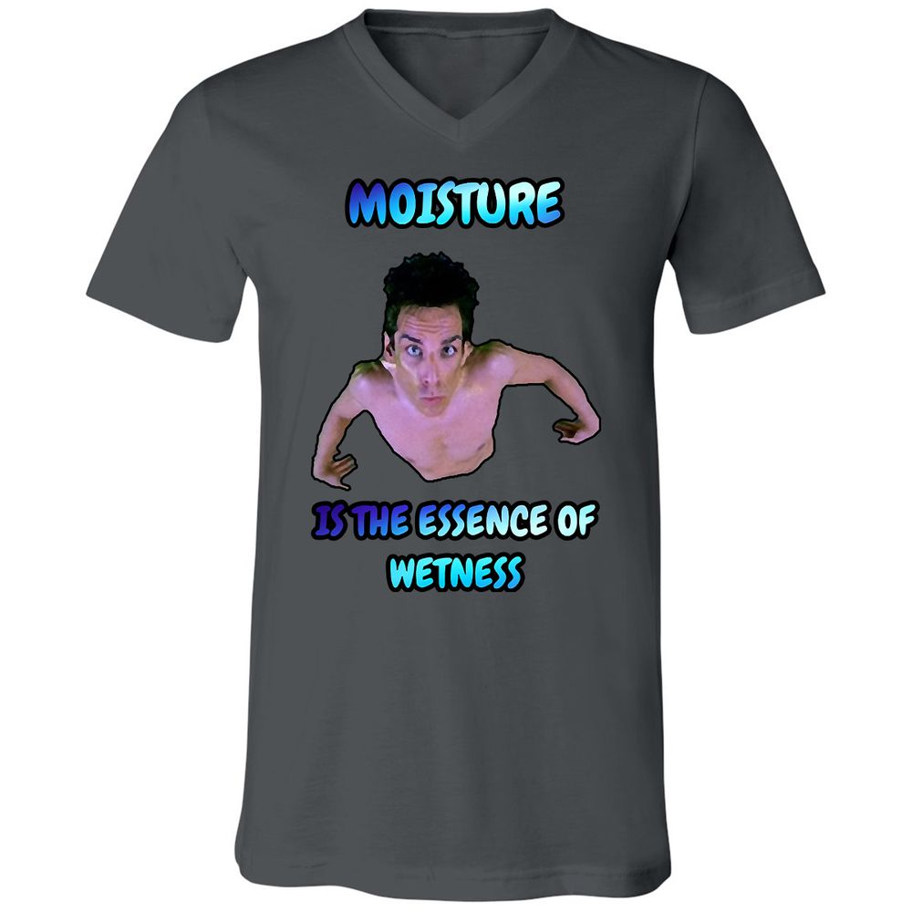 Unisex V-Neck T-Shirt - QHJ8X2E3 - Asphalt - 12