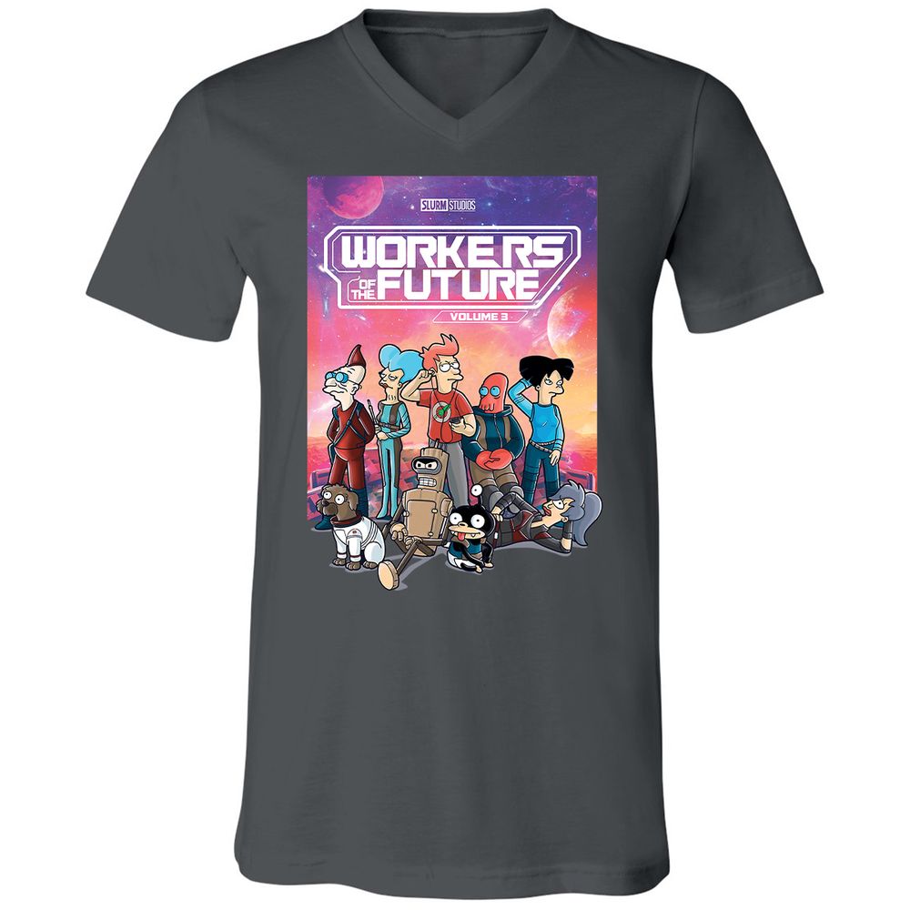 Unisex V-Neck T-Shirt - RUT7Q3LP - Asphalt - 12