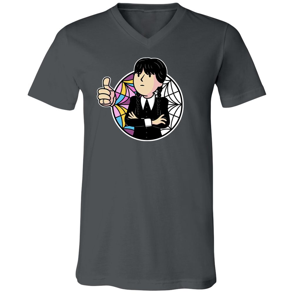 Unisex V-Neck T-Shirt - EDTXFLKL - Asphalt - 12