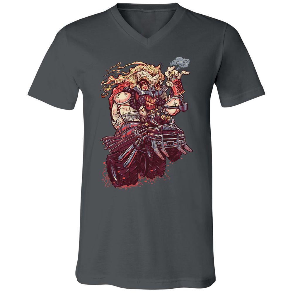 Unisex V-Neck T-Shirt - HW6J1GAG - Asphalt - 12