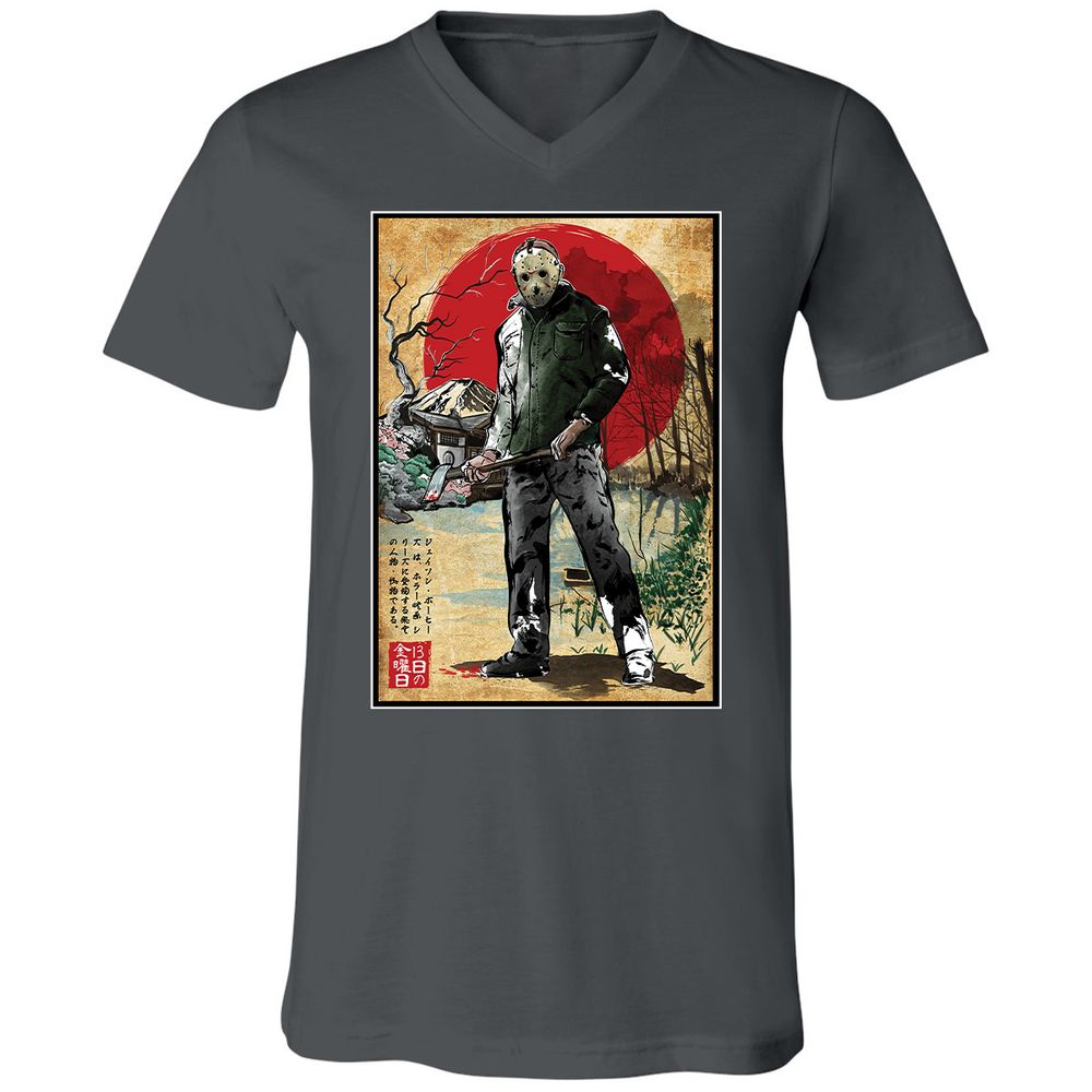 Unisex V-Neck T-Shirt - 6VH9C7LV - Asphalt - 12