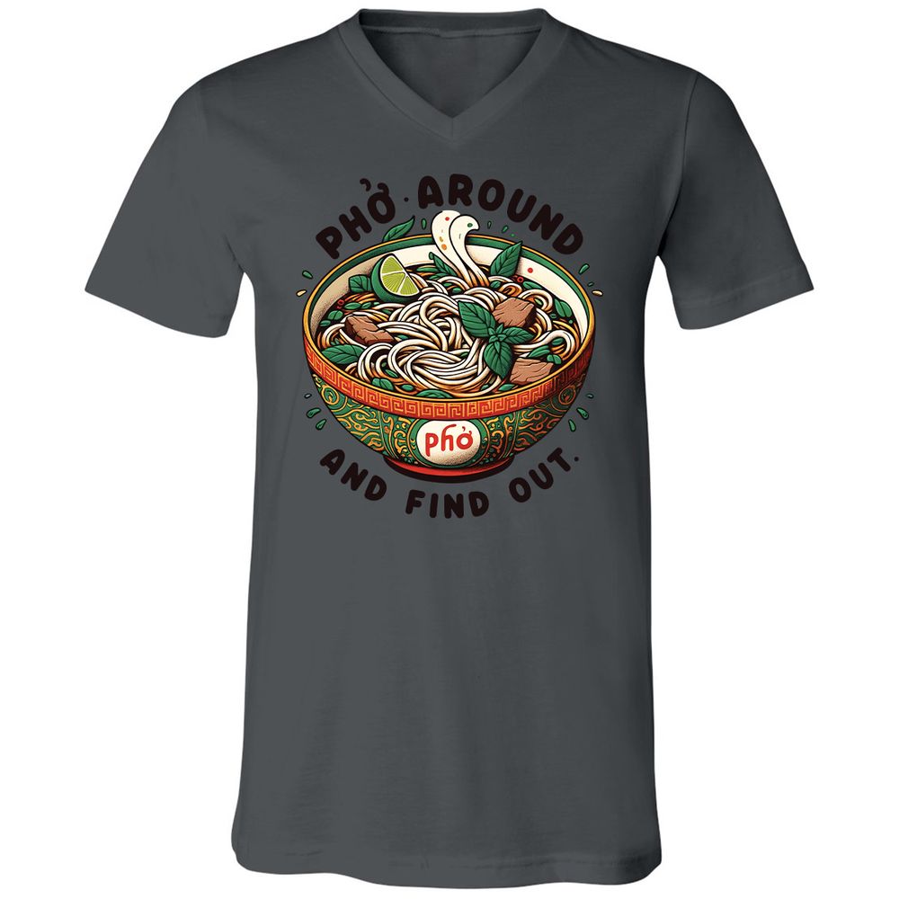 Unisex V-Neck T-Shirt - V9SDEP36 - Asphalt - 12