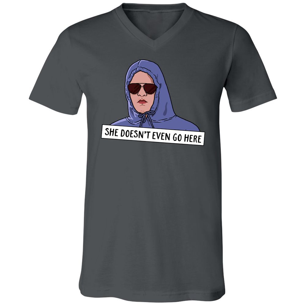 Unisex V-Neck T-Shirt - Z4CQ9BYG - Asphalt - 12
