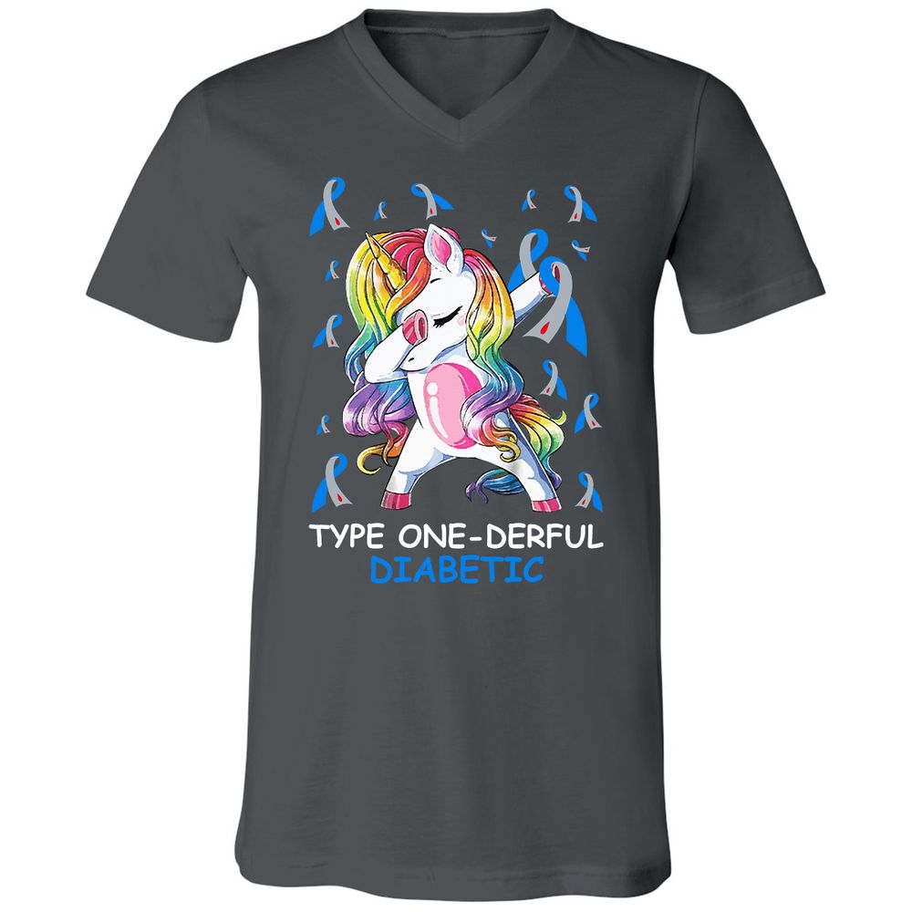 Unisex V-Neck T-Shirt - DN3RWF9Z - Asphalt - 12