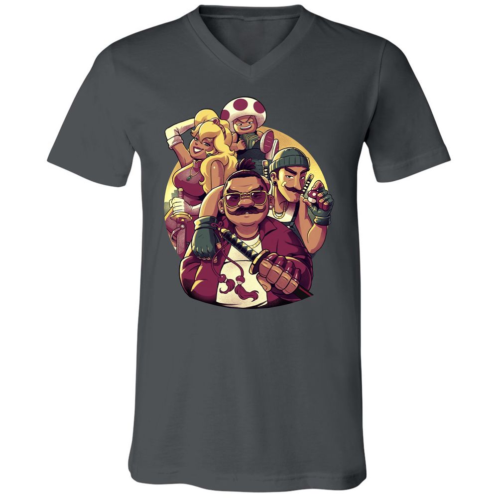 Unisex V-Neck T-Shirt - 543TZYCJ - Asphalt - 12
