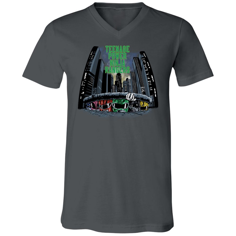 Unisex V-Neck T-Shirt - JHF82JBQ - Asphalt - 12