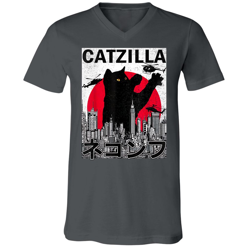 Unisex V-Neck T-Shirt - Q99Q2HJ6 - Asphalt - 12