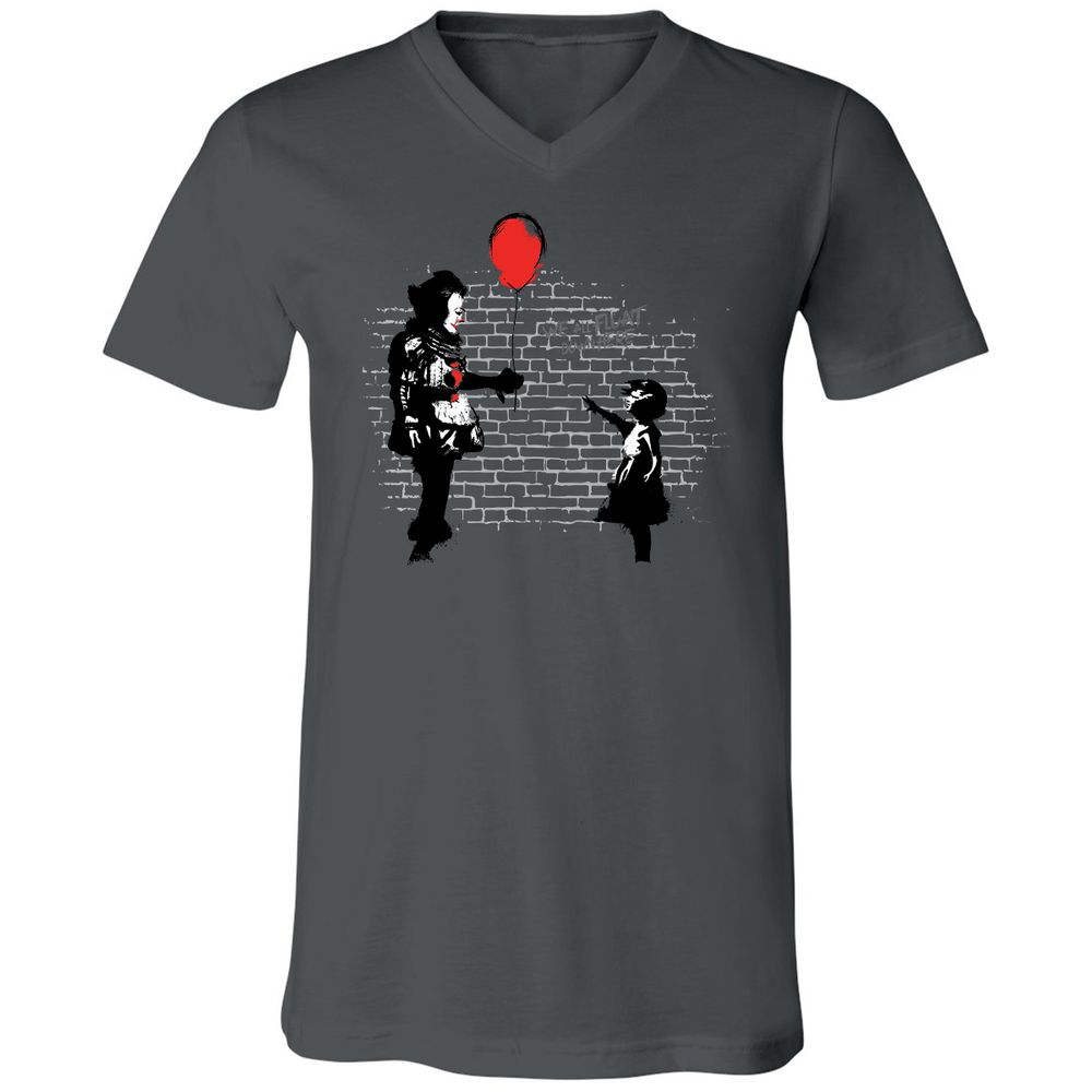 Unisex V-Neck T-Shirt - C7X85UJN - Asphalt - 12