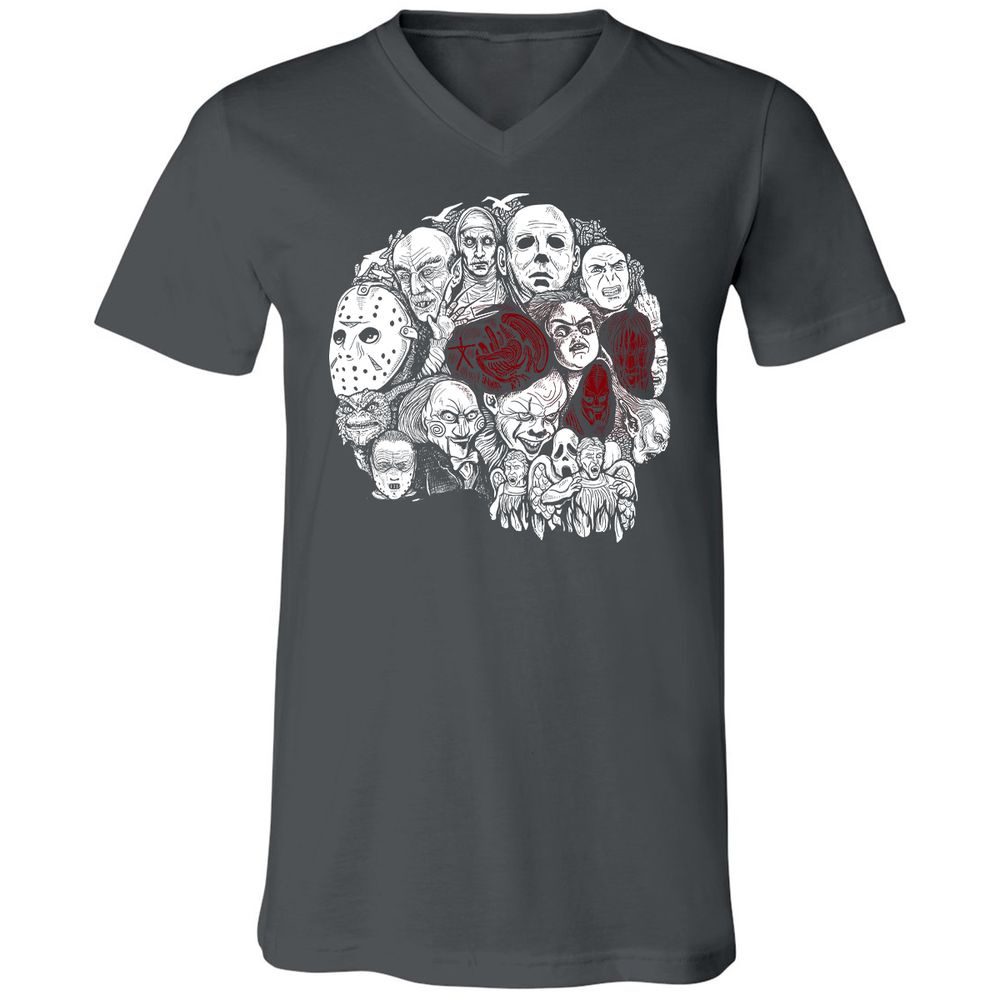 Unisex V-Neck T-Shirt - R8L5UHVT - Asphalt - 12