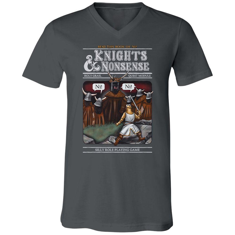 Unisex V-Neck T-Shirt - XCVTKFVU - Asphalt - 12
