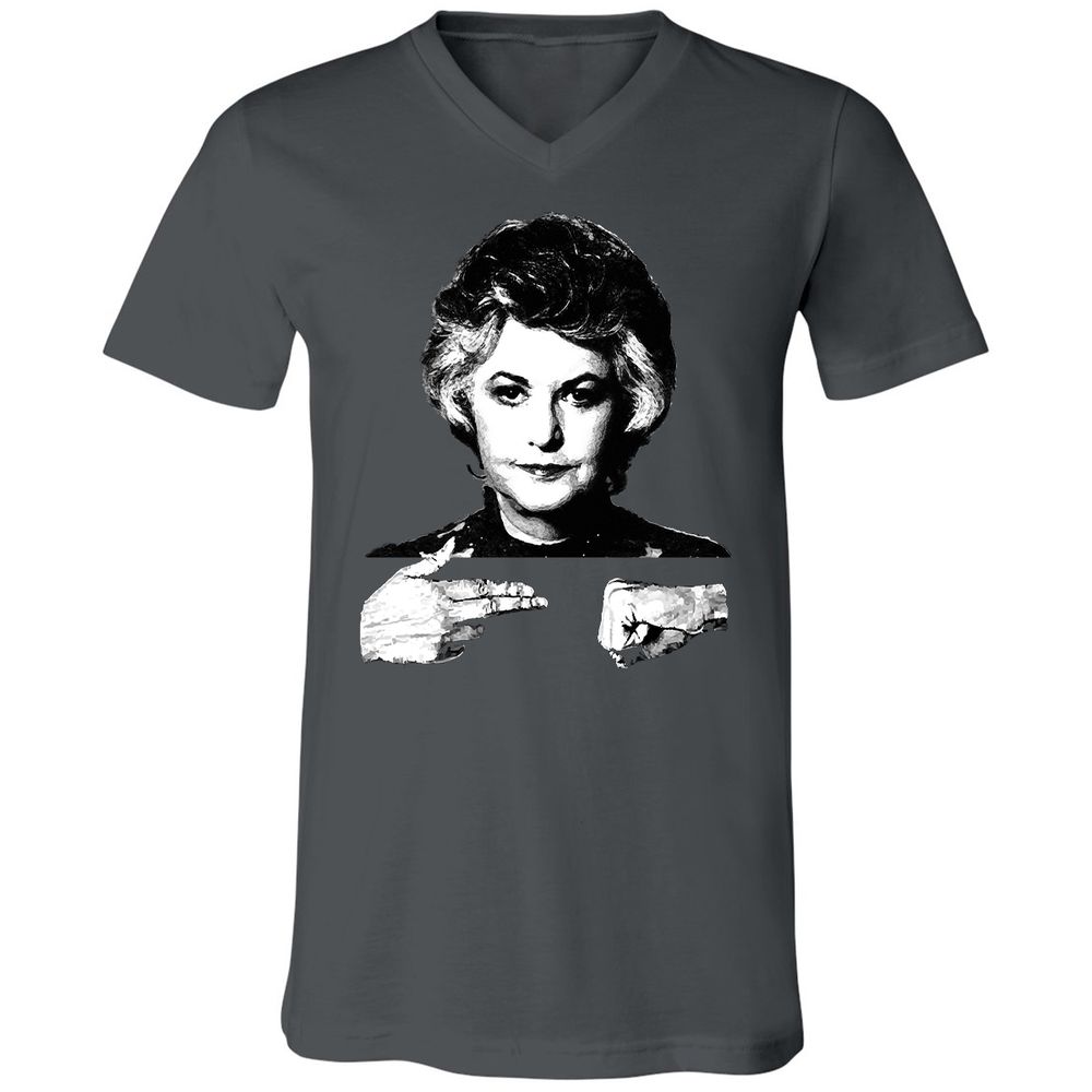Unisex V-Neck T-Shirt - Q6SB1TZ8 - Asphalt - 12