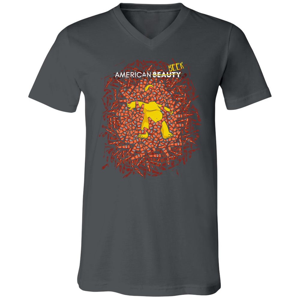 Unisex V-Neck T-Shirt - K9KWGCDF - Asphalt - 12