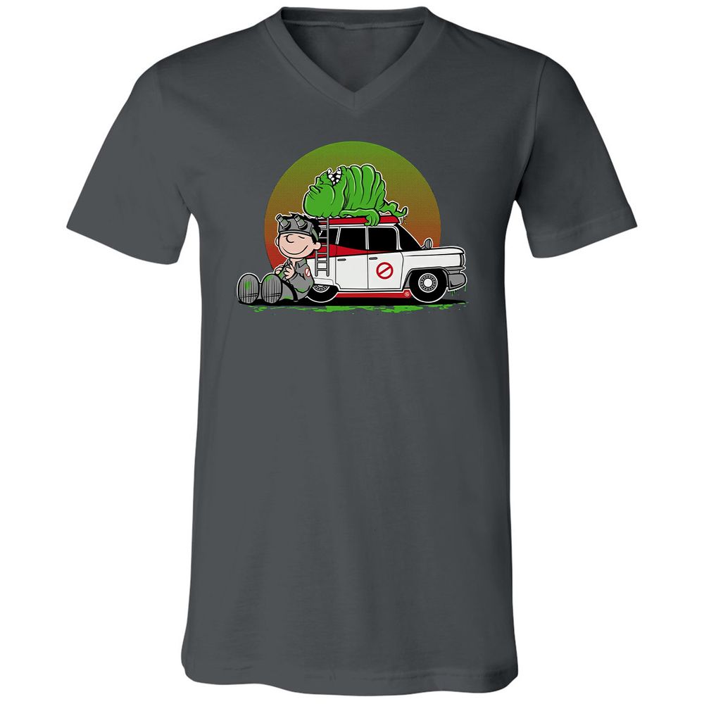 Unisex V-Neck T-Shirt - YYHXLGMF - Asphalt - 12