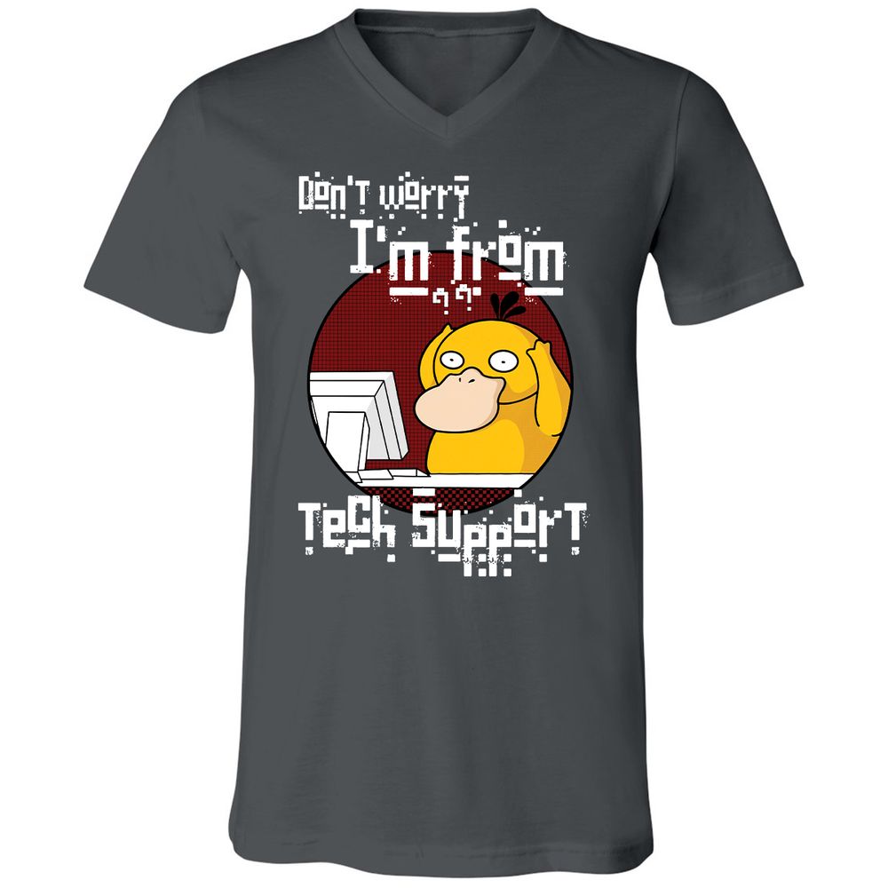 Unisex V-Neck T-Shirt - DV4JXXHJ - Asphalt - 12