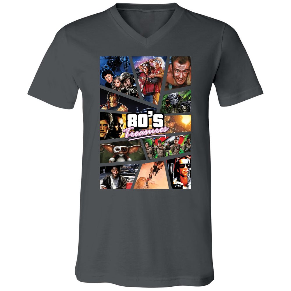 Unisex V-Neck T-Shirt - WQKB9N55 - Asphalt - 12